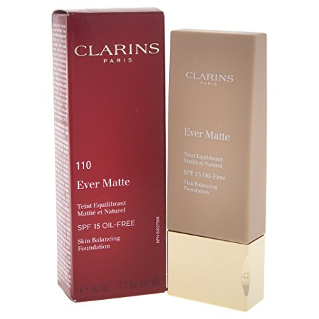 Clarins Ever Matte Skin Balancing Foundation SPF 15, No. 110 Honey, 1.10 Ounce