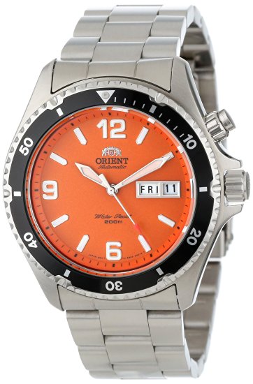 Orient Men's FEM65001MW Orange Mako Stainless Steel Automatic Dive Watch