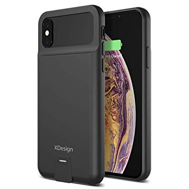 XDesign 3000mAH Battery Case for Apple iPhone Xs 2018 and iPhone X 2017 [Black] Portable Backup Battery Power Bank Protective Charger Case Extended Juice Charger (Lightning Port Compatible)