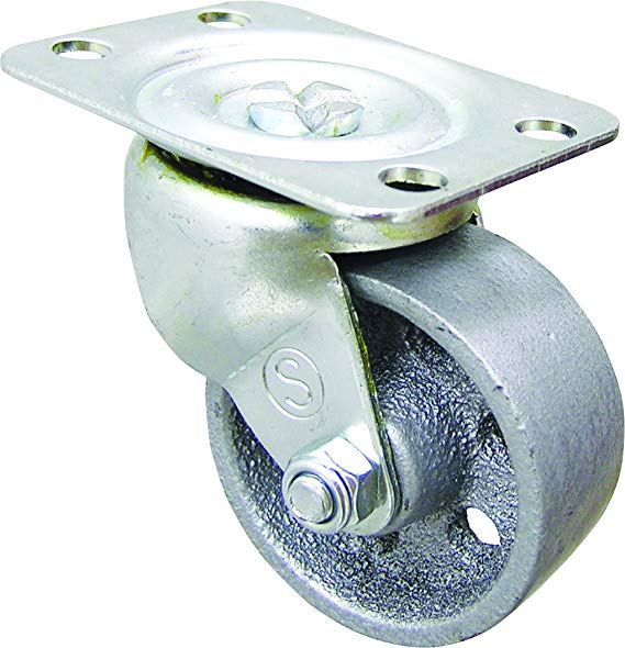 Shepherd Hardware 9174 2-Inch Cast Iron Swivel Plate Caster, 125-lb Load Capacity