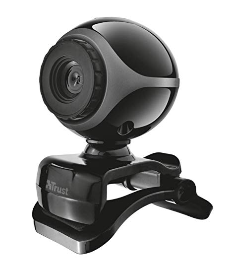 Trust Exis Webcam for PC, Laptop - Black/Silver