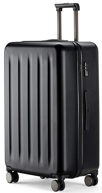 90FUN Lightweight Suitcase I Hard-top Luggage with TSA Lock and 4 Wheels I 67,5 x 44 x 25 cm I Size M I Black