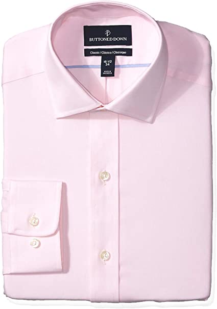 Buttoned Down Men's Classic-Fit Solid Non-Iron Dress Shirt Pocket Spread Collar