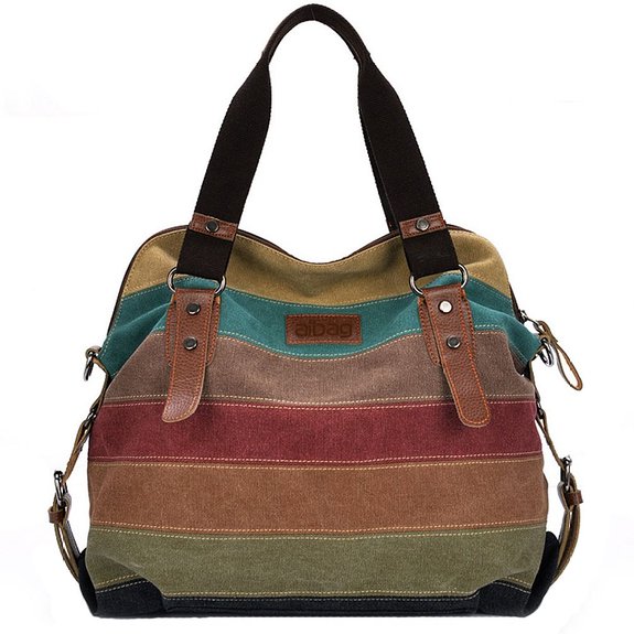 Aibag Retro Canvas Hobo Top Handle Cross Body Bag Tote Handbags w/ Shoulder Strap