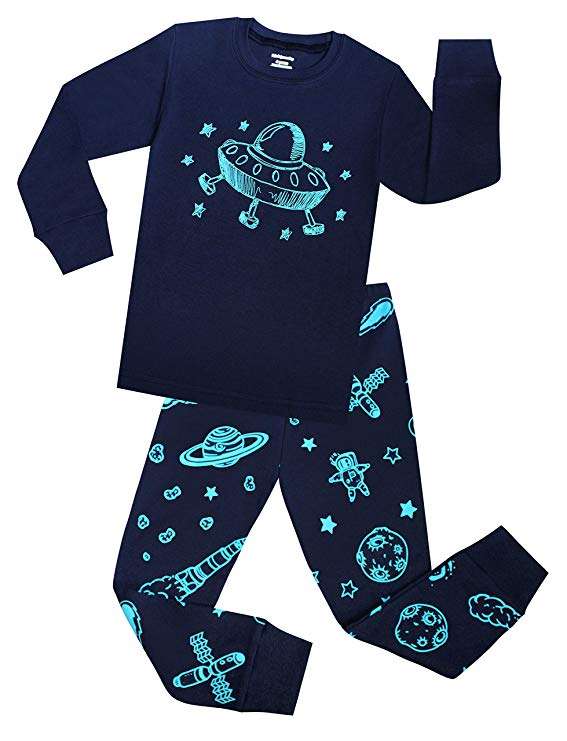 Boys Christmas Pajamas 100% Cotton Little and Big Kids Pjs Set Toddler Sleepwear
