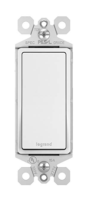 Legrand-Pass & Seymour TM870WCC10 radiant 15 Amp Single Pole Rocker Wall Light Switch, White