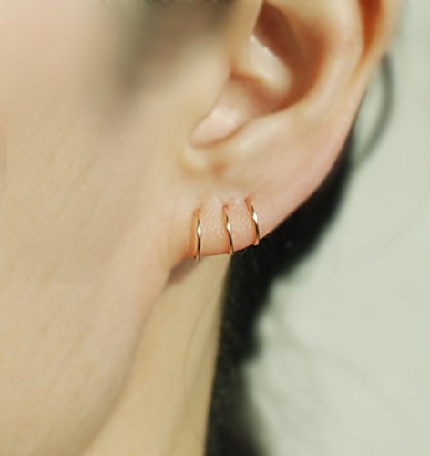 14k ROSE GOLD FILLED Cartilage hoop earring, 22Gauge,Tiny Cartilage Ring,Helix,Tragus,Ear Lobe,Nose Ring,Septum Ring,piercing earring / price per one item