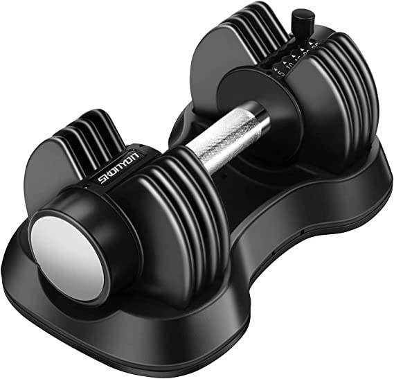 SKONYON Adjustable Dumbbell Barbell 25 Lbs., Weight with Handle and Weight Plate for Gym and Home, Single