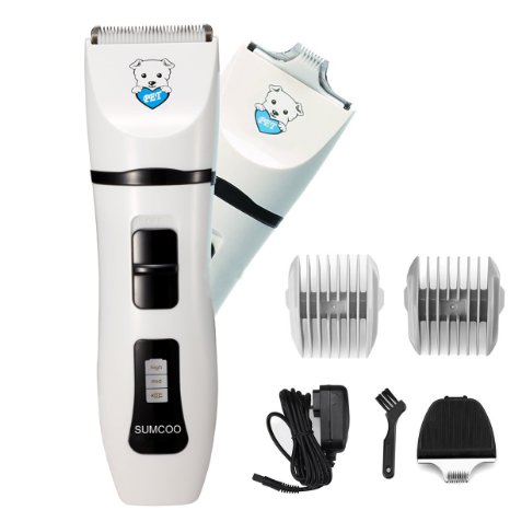 SUMCOO Cordless Pet Dog/Kitten Cat/Bunny Rabbit Hair Grooming Clipper,Nail side Fur Trimmer And Grooming Kit Set.