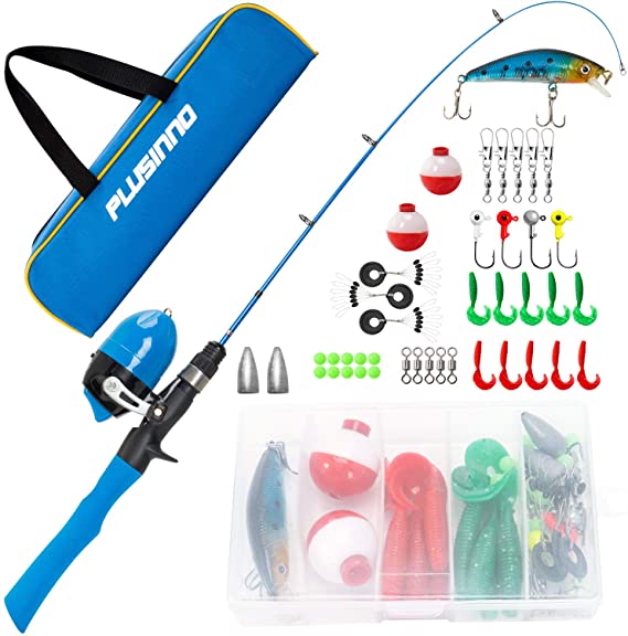 Kids Fishing Pole,Telescopic Fishing Rod and Reel Combos with Spincast Fishing Reel and String with Fishing Line