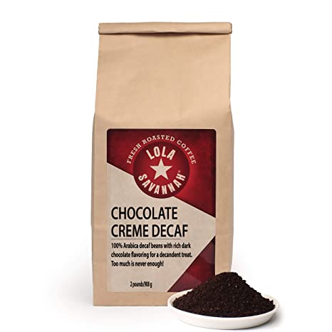 Lola Savannah Chocolate Creme Ground Coffee - Roasted Velvety Rich Chocolate with Cream Makes for a Divine After Dinner Coffee, Decaf, 2lb Bag