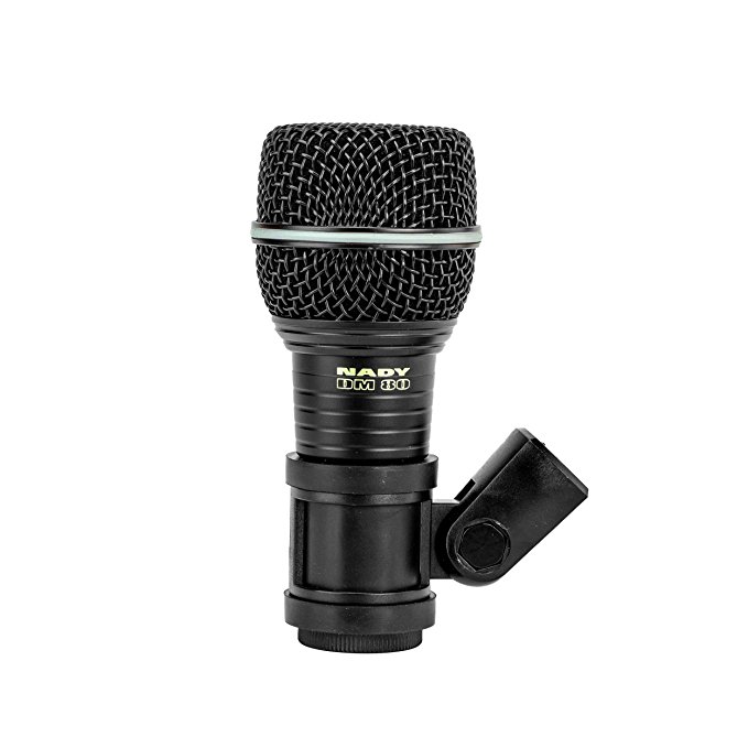 Nady DM-80 Drum Microphone - Enhanced low frequency response for kick drums, Neodymium element, all-metal construction and rubber mount to minimize vibration