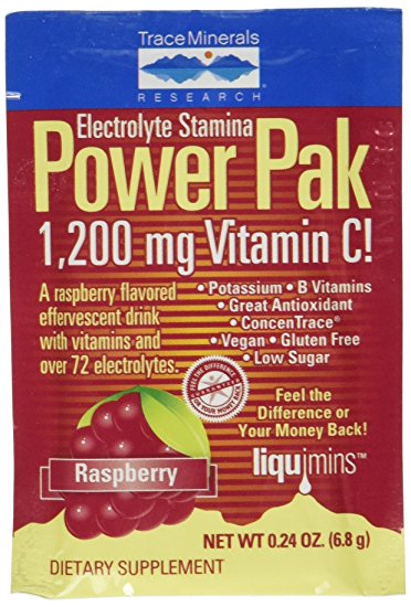 Electrolyte Stamina Power Pak Raspberry Trace Minerals 32 Packet