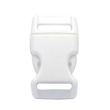 5/8" Contoured Plastic Side Release Buckles for Paracord Bracelets Multiple Color and Quantity (10 pack, White)