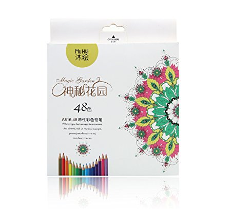 Kasimir Colored Pencils 48 Premium Pre-Sharpened Watercolour Pencils Set Soft Core for Adults Artists Kids Adult Colouring Book