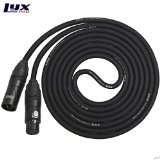 LyxPro Quad Series 25 ft XLR 4-Conductor Star Quad Balanced Microphone Cable for High End Quality and Sound Clarity Extreme Low Noise Black