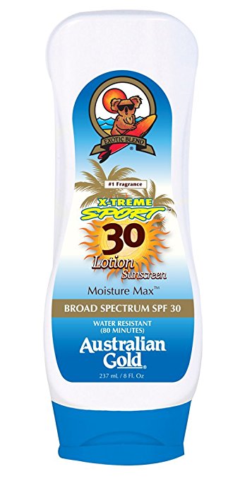 Australian Gold X-treme Sport SPF 30 Lotion Sunscreen, Moisture Max, 8 Fl Oz (Packaging May Vary)