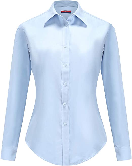 Dioufond Womens Wrinkle Free Shirts Button Down Ladies No Wrinkle Shirts