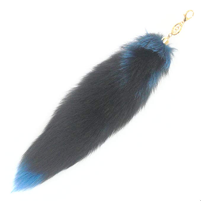 Fosrion Supper Huge and Fluffy Colored Fox Tail Fur Cosplay Toy Handbag accessories Key Chain Ring Hook Tassels