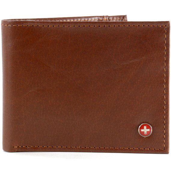 Alpine Swiss Men's Genuine Leather Thin Slimfold Wallet