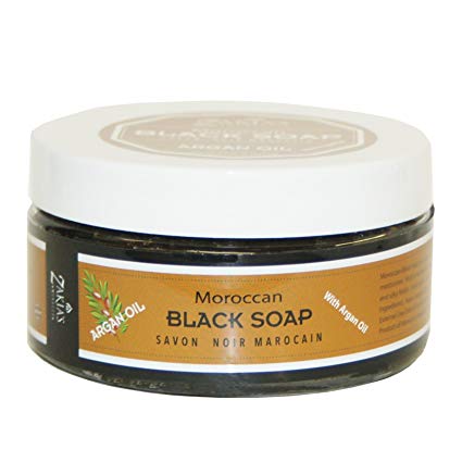 Moroccan Black Soap with Argan Oil- 5 Pack (5-8 oz Containers)