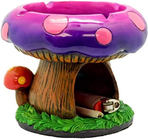 Fantastical Mushroom House Ashtray w/Storage - 5.5" x 4.5"