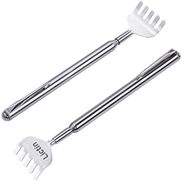 Lictin Back Massager Stainless Steel Body Massage Tool Portable Extendable Back Scratcher with Telescopic Handle Stainless Steel Back Massager Body Massage Tool(Silvery)