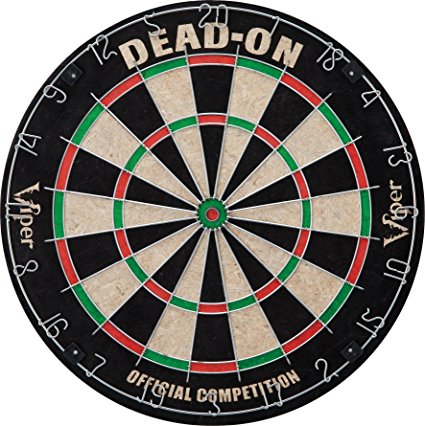 Viper Dead On Sisal/Bristle Steel Tip Dartboard with Staple-Free Bullseye