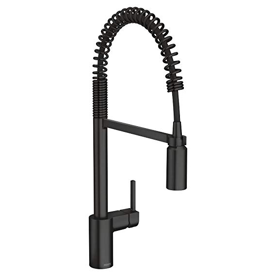 Moen 5923bl Align One-Handle Pre-Rinse Spring Pulldown Kitchen Faucet, Matte Black