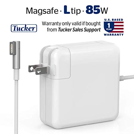 Macbook Pro Charger, 85W Power Adapter Magsafe 1 Style Connector - Tucker TM - Replacement Charger Compatible with 45W 60W for Apple Mac Book Pro 1 15 inch / 17inch (85W mag1 L-tip Rounded Tucker FBA)