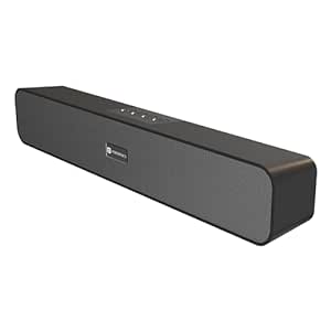 Portronics Decibel 24 | 10W Bluetooth Soundbar Speaker with in Built Mic, HD Sound, Bluetooth 5.3v/USB/TF Card/Aux in, Soundbar for Phone/Laptop/Tablets, Type C Fast Charging (Black)