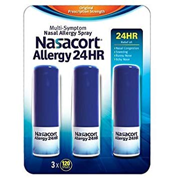 Nasacort Nasal Allergy Spray, 720 Sprays Total, 6 x 120 Spray Dispensers, 0.57 Fluid Ounces Each Nasacort-hi