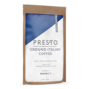 Ground Coffee - Coffee – Medium Strength – Italian Speciality Coffee. Ground Artisan Blend for Coffee Machines, French Press, Aeropress or cafetiere - (Ground Coffee 200g)