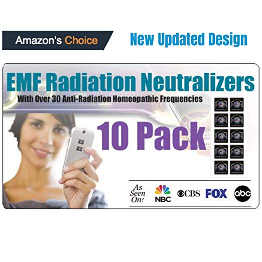 10 Cell Phone EMF Protection Radiation Neutralizers   Free Wearable EMF Neutralizer Button (Worth $15) - by Board Certified Natural Doctor - Proudly Made in The USA