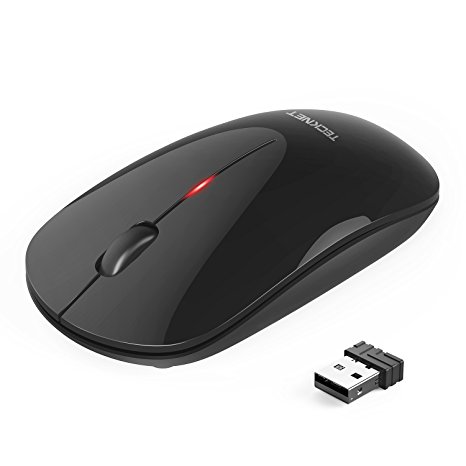 Slim Wireless Mouse, TeckNet 2.4G USB Cordless Mouse For Laptop PC Computer Windows Mac Linux Vista Macbook, Nano Receiver, 18 Month Battery Life, Extra Long Range