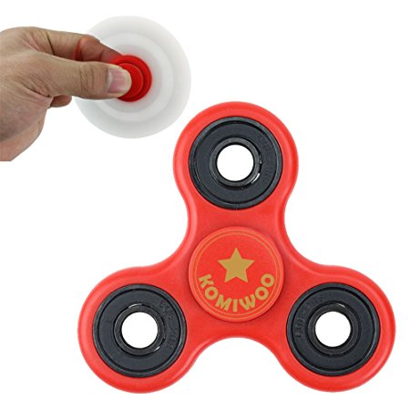 KOMIWOO Tri-Spinner Fidget Toy, [3D Figit] High Speed Si3N4 Ceramic Bearing EDC Focus Toys Hand Spinner for Kids & Adults - Best Stress Reducer Relieves ADHD Anxiety and Boredom, 4 mins Spin Time