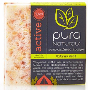 Pura Naturals Soap Infused Sponge Body Bar - Lavender Mist