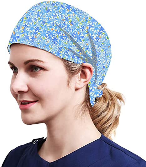 Alex Vando One Size Working Cap with Sweatband Adjustable Tie Back Hats Printed for Women