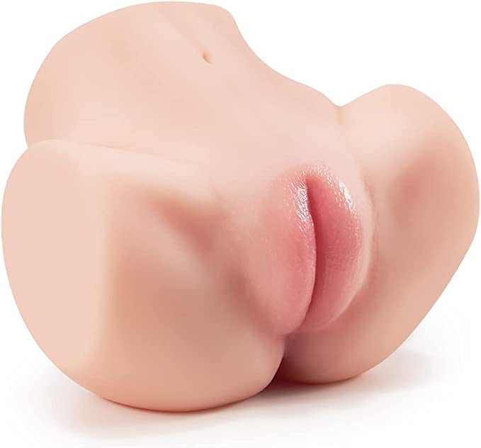 4.1 LB Pussy Ass Male Masturbator with Virgin Tight Labia, 2 Hole Realistic Male Masturbator with Strong Suction Channel, Goyha Pocket Pussy Sex Toy for Men masturbation