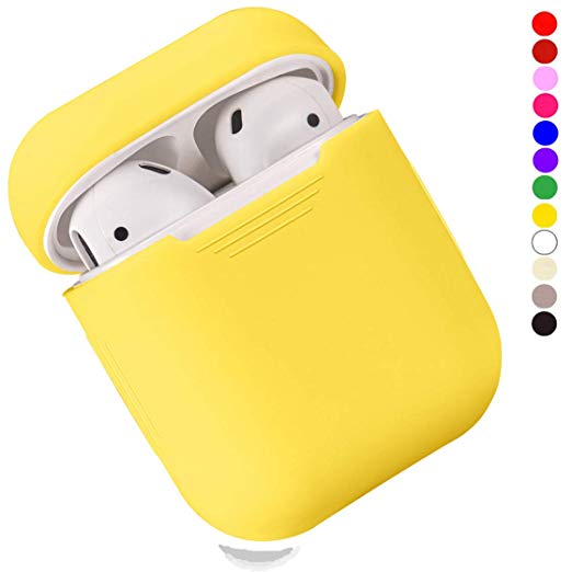 EYEKOP AirPods Case, Premium Ultra-Thin Soft Skin Cover Compatible with Apple AirPods 2 & 1 - Yellow