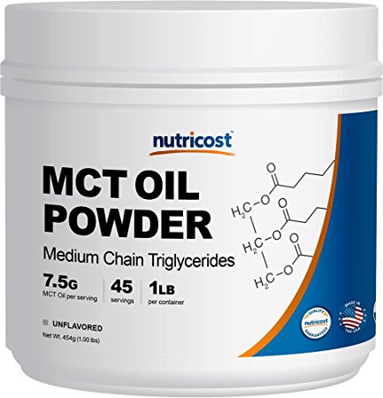 Nutricost MCT Oil Powder 1LB (16oz) - Great For Ketosis and Ketogenic Diets (Medium Chain Triglyceride)