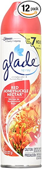 Glade Aerosol Air Freshener, Red Honeysuckle Nectar, 8 Ounce (Pack of 12)