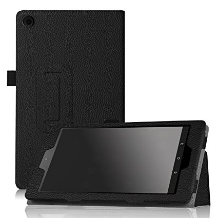 Famavala Folio PU Leather Case with Auto Wake/Sleep for 8 Inch Fire HD 8, 6th Generation (2016) - Black