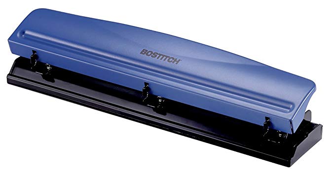 Bostitch 3 Hole Punch, 12 Sheets, Navy Blue (KT-HP12-BLUE)