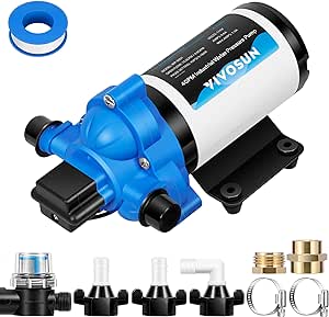 VIVOSUN Water Pressure Pump, 115VAC 4 GPM 45 PSI Diaphragm Water Pump/Strainer for Bathrooms, Kitchens, RVs, and Yachts (Fixable)