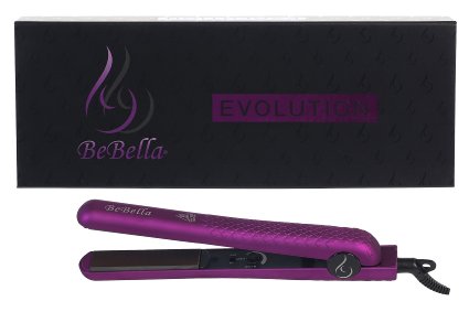 Bebella Evolution Black Box Collection Professional 125quot Onyx Plates Hair Straightener Flat Iron 475 Degrees Purple