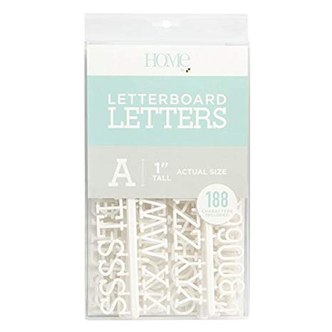American Crafts 188 Piece 1 Inch Letter Pack Die Cuts with a View Letterboards, 1", White