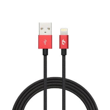 [Apple MFi Certified] BigBlue 6.6ft Nylon Braided Lightning to USB Charger Cable for iPhone 6 6S 6 Plus 5S 5C 5, iPad Pro Air 2 mini 4 Gen, iPod Nano 10th Gen and More - (2M Red)