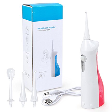Elera 150ml Waterproof Water Flosser Cordless Dental Oral Irrigator for Teeth Cleaning (Pink)