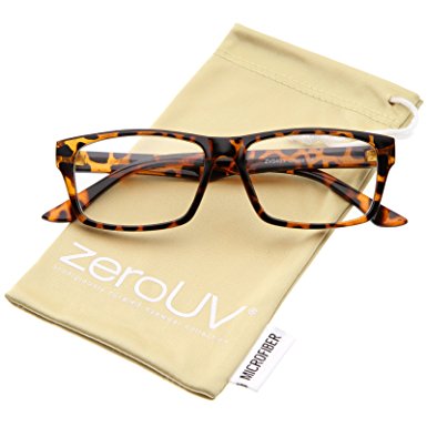 zeroUV - Modern Horn Rimmed Clear Lens Rectangle Eyeglasses 52mm